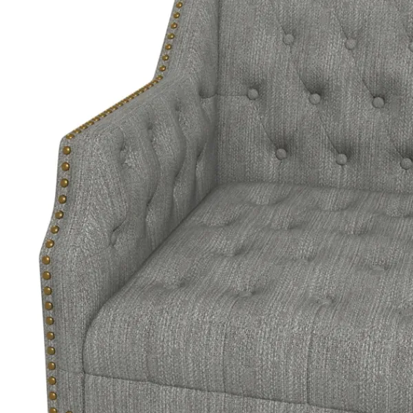 Accent Chairs-Kirkland's Home Upholstered Button Tufted Accent Chair Gray