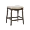 Bar Stools & Counter Height Stools-Kirkland's Home Upholstered Curved Seat Counter Stool Gray