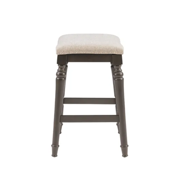 Bar Stools & Counter Height Stools-Kirkland's Home Upholstered Curved Seat Counter Stool Gray