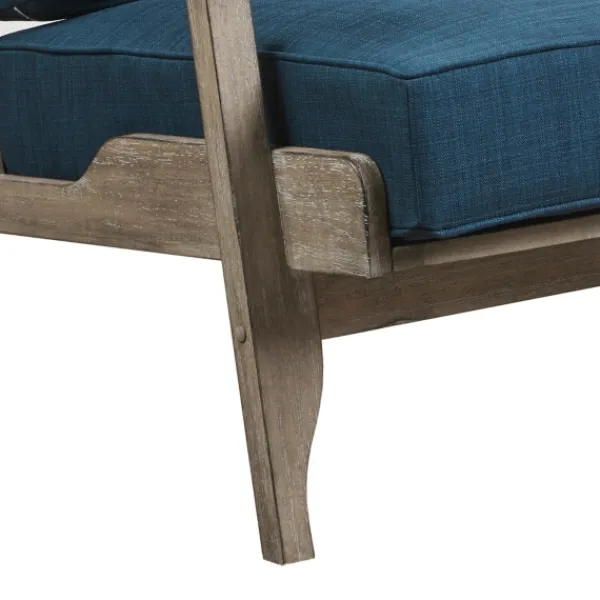 Accent Chairs-Kirkland's Home Upholstered Driftwood Accent Chair Blue