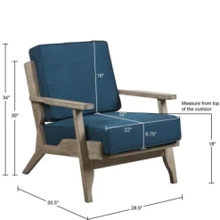 Accent Chairs-Kirkland's Home Upholstered Driftwood Accent Chair Blue