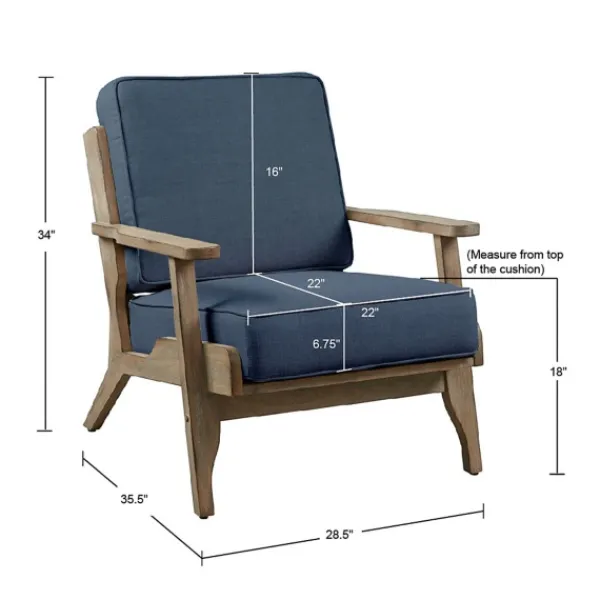 Accent Chairs-Kirkland's Home Upholstered Driftwood Accent Chair Blue