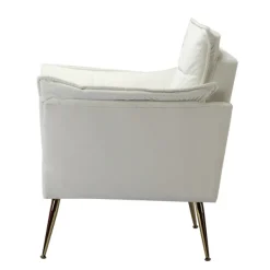 Accent Chairs-Kirkland's Home Upholstered Flange Accent Chair Ivory