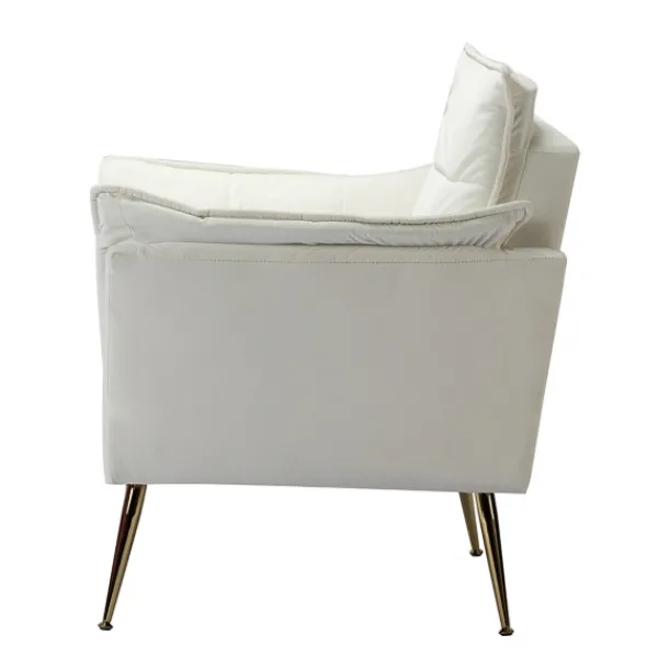 Accent Chairs-Kirkland's Home Upholstered Flange Accent Chair Ivory