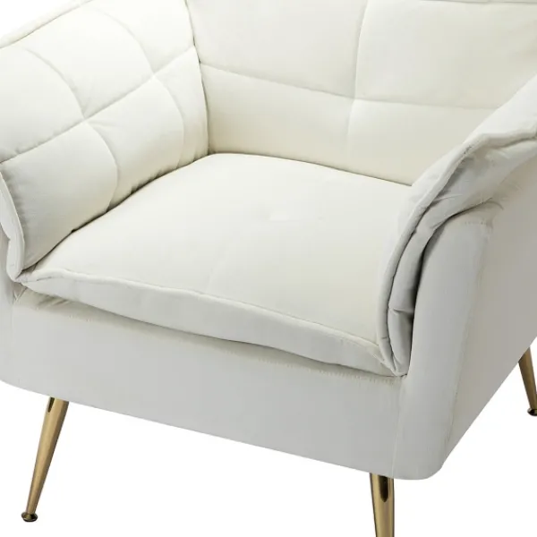Accent Chairs-Kirkland's Home Upholstered Flange Accent Chair Ivory