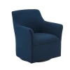 Accent Chairs-Kirkland's Home Upholstered Flared Arm Swivel Accent Chair Blue
