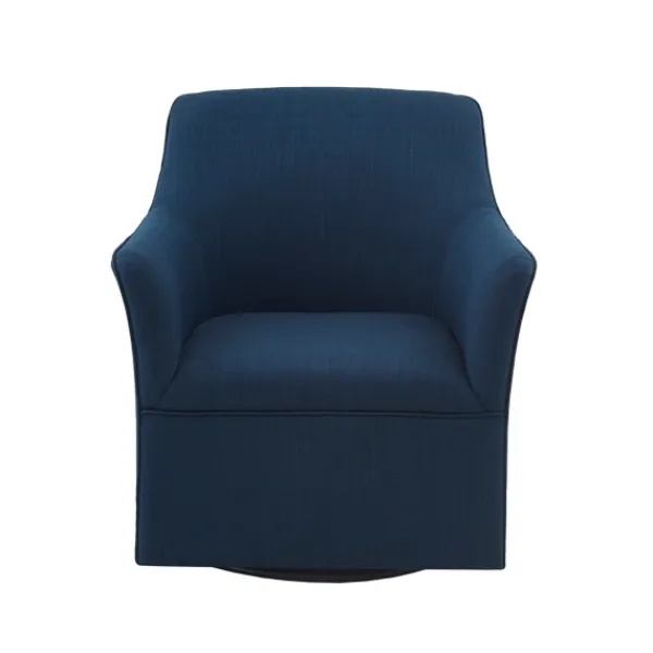 Accent Chairs-Kirkland's Home Upholstered Flared Arm Swivel Accent Chair Blue