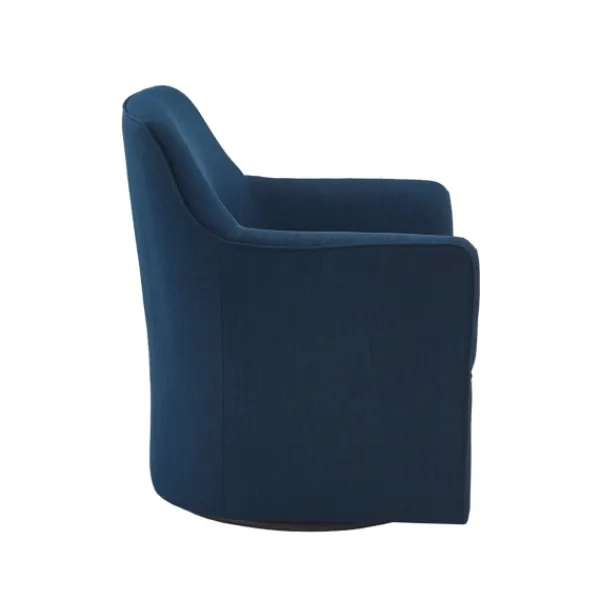 Accent Chairs-Kirkland's Home Upholstered Flared Arm Swivel Accent Chair Blue