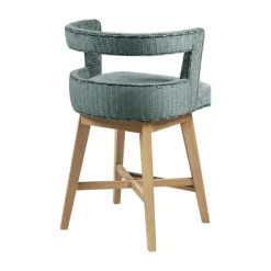 Bar Stools & Counter Height Stools-Kirkland's Home Upholstered Low Back Swivel Counter Stool Blue