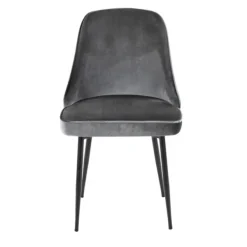Dining Chairs-Kirkland's Home Upholstered Metal Dining Chairs, Set Of 2 Gray