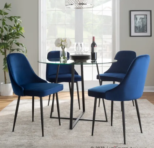 Dining Chairs-Kirkland's Home Upholstered Metal Dining Chairs, Set Of 2 Blue