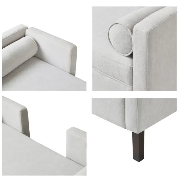 Benches & Ottomans-Kirkland's Home Upholstered Modern Split Back Bench Gray