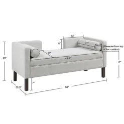 Benches & Ottomans-Kirkland's Home Upholstered Modern Split Back Bench Gray
