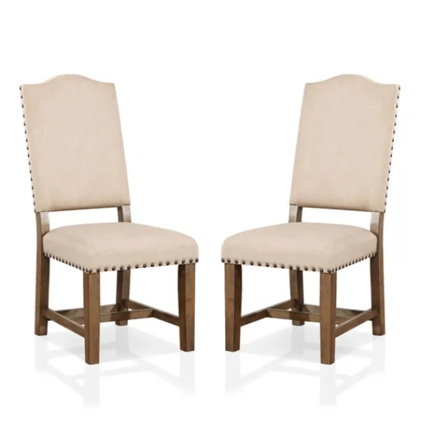 Dining Chairs-Kirkland's Home Upholstered Oak Wood Dining Chairs, Set Of 2 Tan