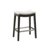 Bar Stools & Counter Height Stools-Kirkland's Home Upholstered Saddle Seat Counter Stool Ivory
