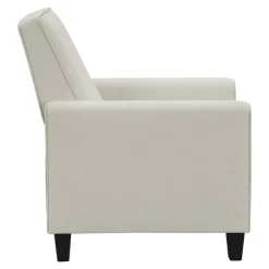 Accent Chairs-Kirkland's Home Upholstered Slim Push-Back Recliner Ivory