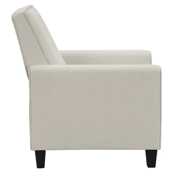 Accent Chairs-Kirkland's Home Upholstered Slim Push-Back Recliner Ivory