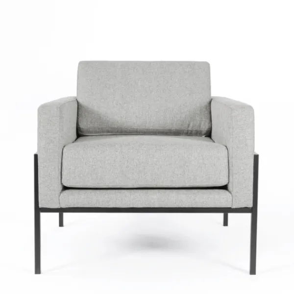 Accent Chairs-Kirkland's Home Upholstered Square Accent Chair Gray