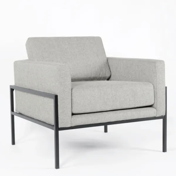 Accent Chairs-Kirkland's Home Upholstered Square Accent Chair Gray