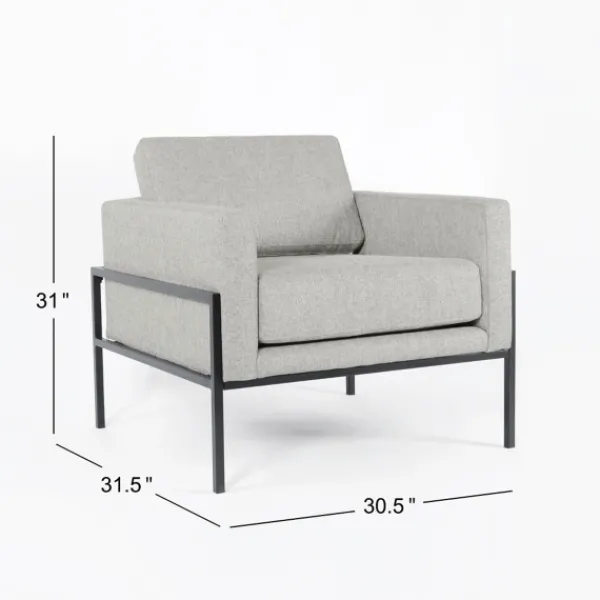 Accent Chairs-Kirkland's Home Upholstered Square Accent Chair Gray