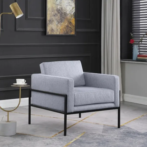 Accent Chairs-Kirkland's Home Upholstered Square Accent Chair Gray