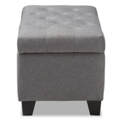 Benches & Ottomans-Kirkland's Home Upholstered Storage Ottoman Gray