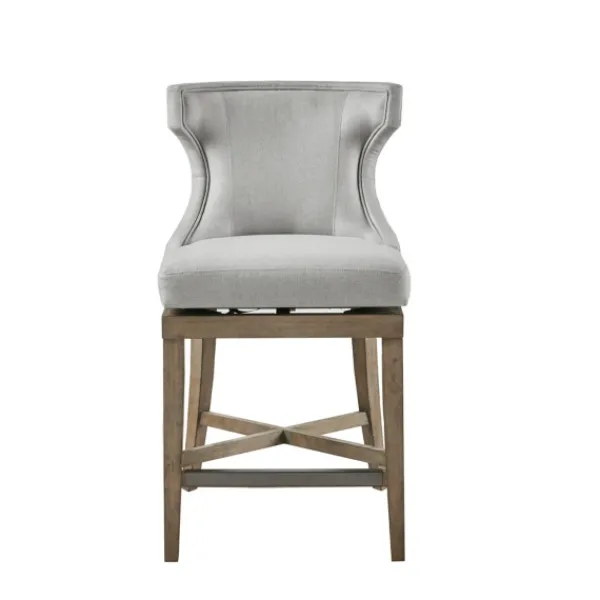 Bar Stools & Counter Height Stools-Kirkland's Home Upholstered Swivel Seat Counter Stool Gray