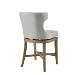Bar Stools & Counter Height Stools-Kirkland's Home Upholstered Swivel Seat Counter Stool Gray