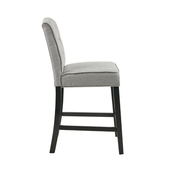 Bar Stools & Counter Height Stools-Kirkland's Home Upholstered Tufted Button Back Counter Stool Gray