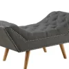 Benches & Ottomans-Kirkland's Home Upholstered Tufted Button Curved Bench Gray