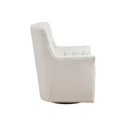Accent Chairs-Kirkland's Home Upholstered Tufted Swivel Accent Chair White