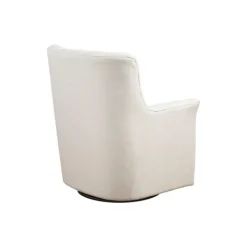 Accent Chairs-Kirkland's Home Upholstered Tufted Swivel Accent Chair White