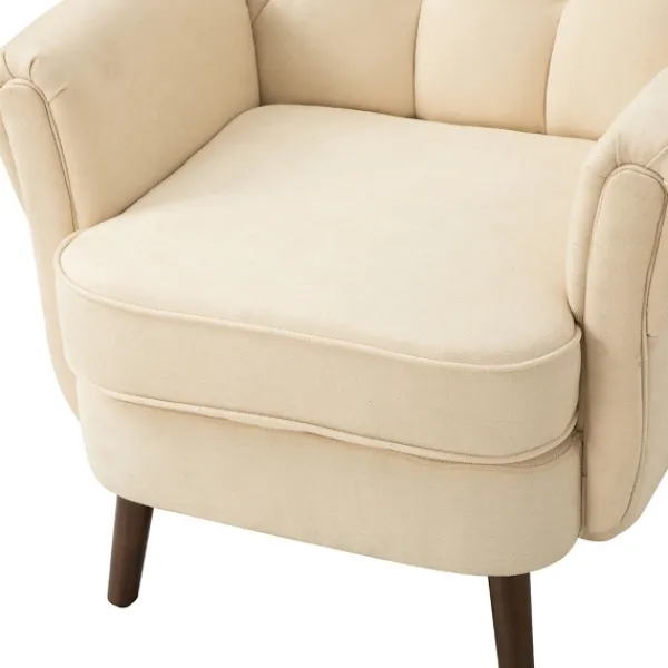 Accent Chairs-Kirkland's Home Upholstered Tufted Wingback Accent Chair Ivory