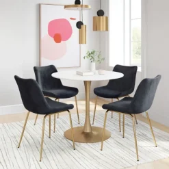 Dining Chairs-Kirkland's Home Upholstered Velvet Dining Chairs, Set Of 2 Black