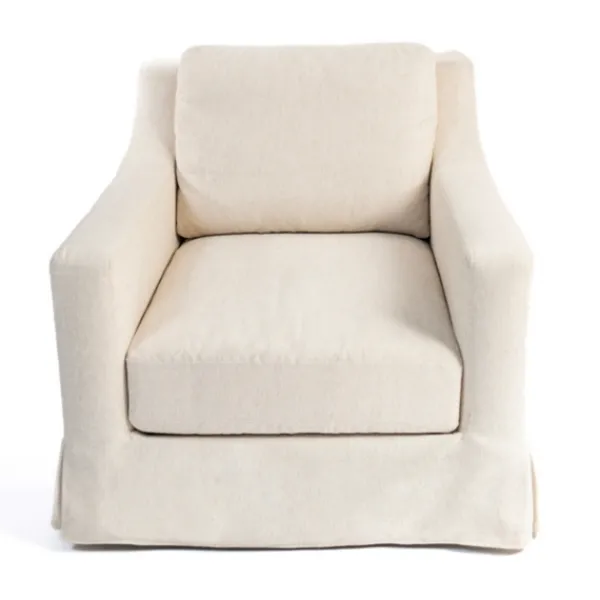 Accent Chairs-Kirkland's Home Upholstered Weekend Swivel Accent Chair Ivory