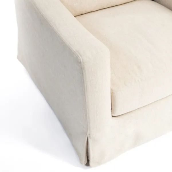 Accent Chairs-Kirkland's Home Upholstered Weekend Swivel Accent Chair Ivory