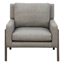 Accent Chairs-Kirkland's Home Upholstered Wood Trim Accent Chair Gray