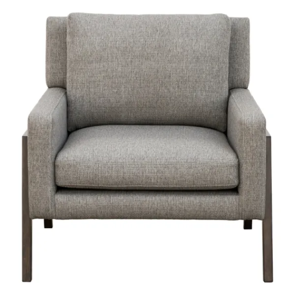 Accent Chairs-Kirkland's Home Upholstered Wood Trim Accent Chair Gray