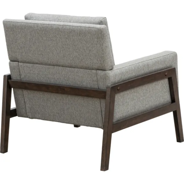 Accent Chairs-Kirkland's Home Upholstered Wood Trim Accent Chair Gray