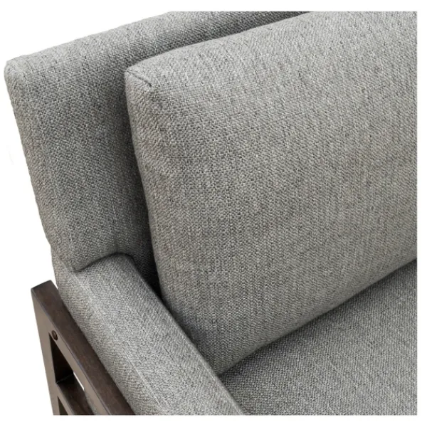 Accent Chairs-Kirkland's Home Upholstered Wood Trim Accent Chair Gray