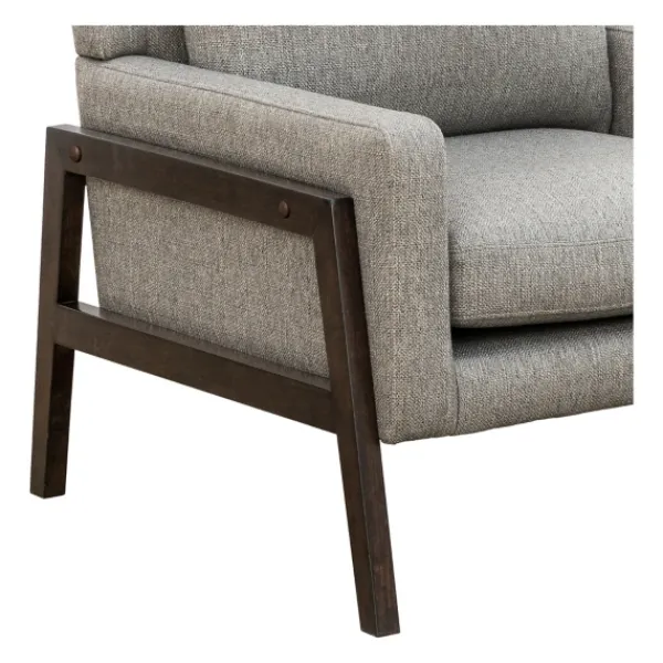 Accent Chairs-Kirkland's Home Upholstered Wood Trim Accent Chair Gray