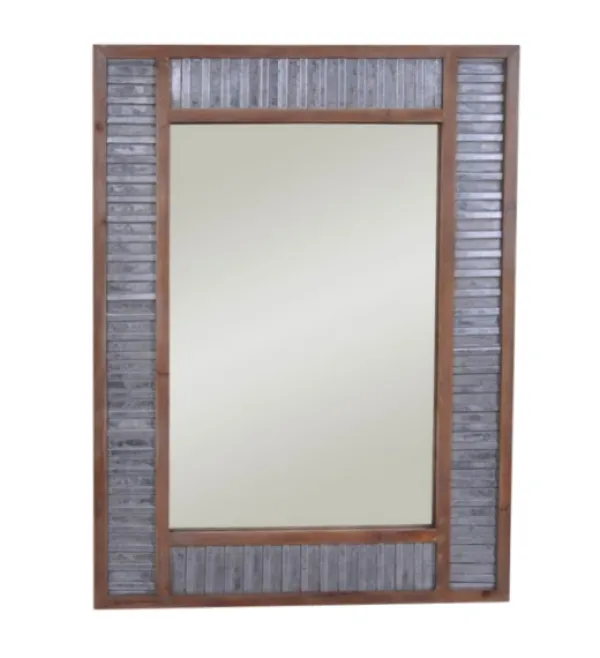 Decorative Mirrors-Kirkland's Home Urban Galvanized Metal And Wood Wall Mirror