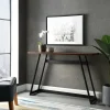 Console Tables-Kirkland's Home Urban Metal Wrap Dark Walnut Console Table Brown