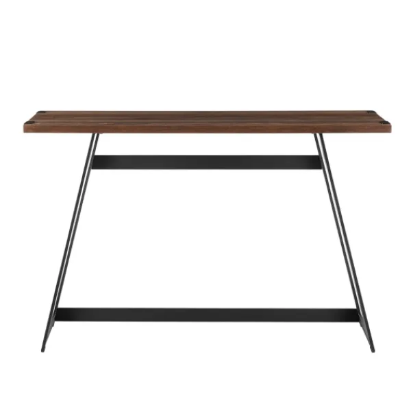 Console Tables-Kirkland's Home Urban Metal Wrap Dark Walnut Console Table Brown
