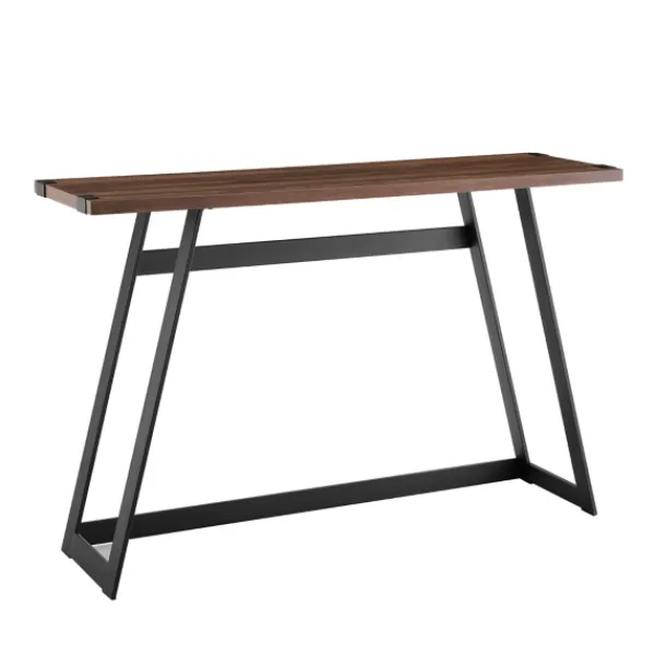 Console Tables-Kirkland's Home Urban Metal Wrap Dark Walnut Console Table Brown