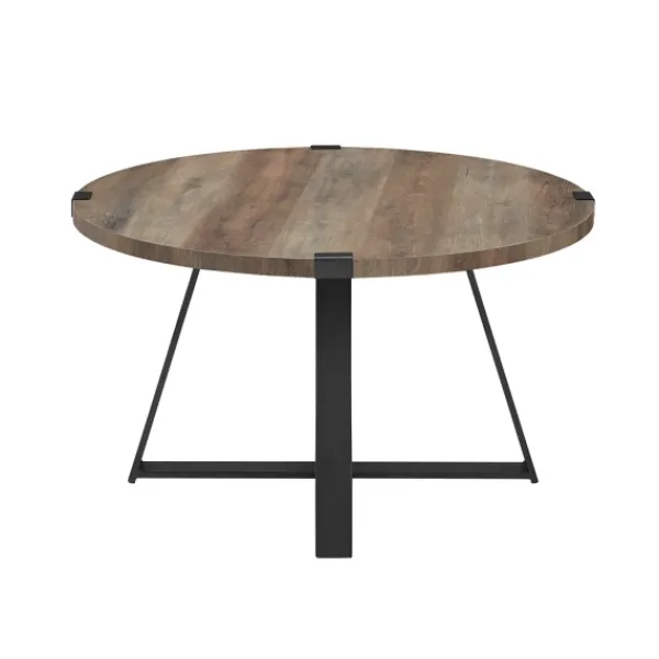 Coffee Tables-Kirkland's Home Urban Rustic Round Coffee Table Gray