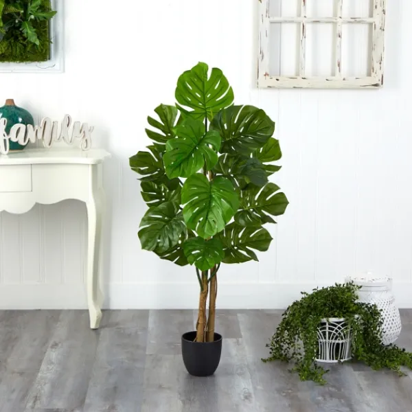 Trees & Topiaries-Kirkland's Home Uv-Resistant Monstera Plant In Nursery Planter Green