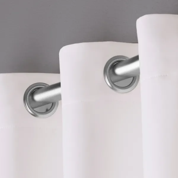 Curtains & Drapes-Kirkland's Home Vanilla Sateen Curtain Panel Set, 96 In. White