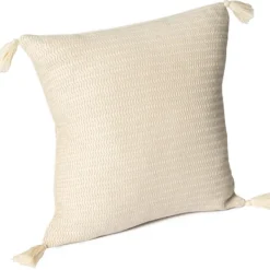 Pillows-Kirkland's Home Vanilla Trapeze Organic Cotton Throw Pillow Ivory