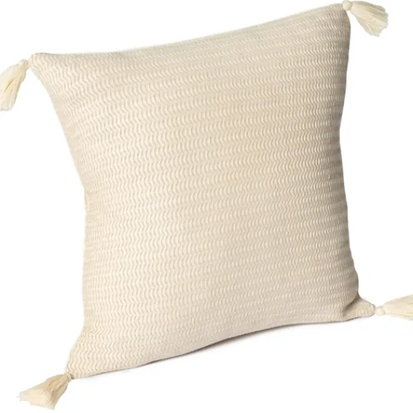 Pillows-Kirkland's Home Vanilla Trapeze Organic Cotton Throw Pillow Ivory